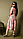 Розовое женское платье на запах с короткими рукавами на пуговице длиной миди ткань софт Турция, фото 2