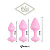 Набір силіконових анальних пробок FeelzToys - Bibi Butt Plug Set 3 pcs Pink, фото 6