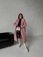 Жіноче кашемірове пальто з поясом класика, фото 7