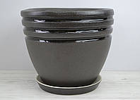 Горшок керамический для цветов Сицилия В черный Н17см