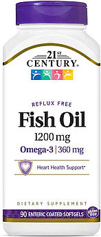 21st Century Fish Oil 1200 mg 90 капсул (4384304152)