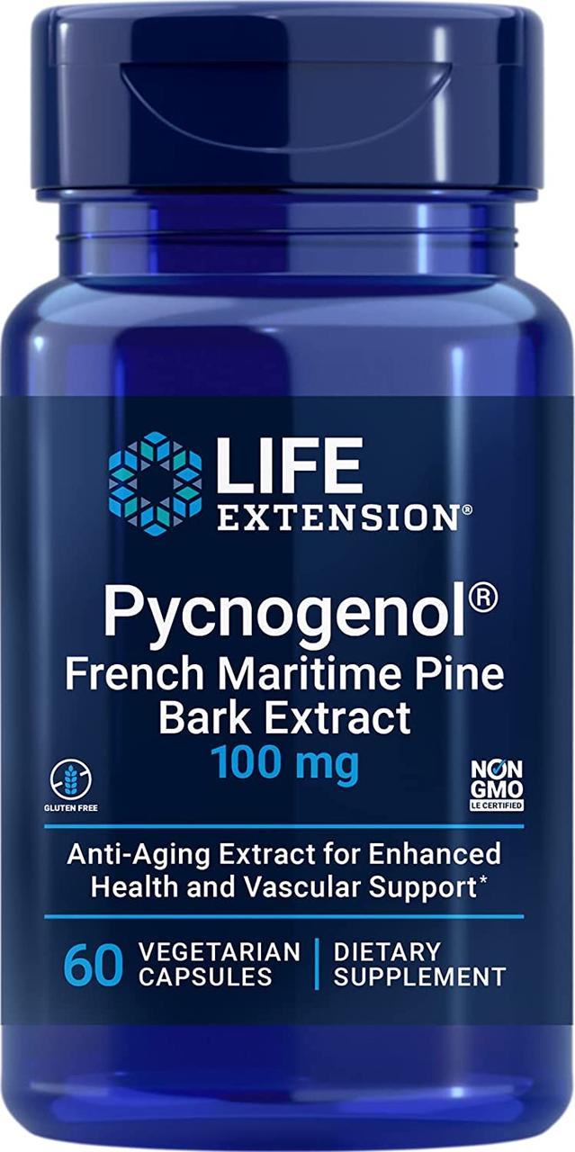Life Extension Pycnogenol French Maritime Pine Bark Extract 60 Капсул
