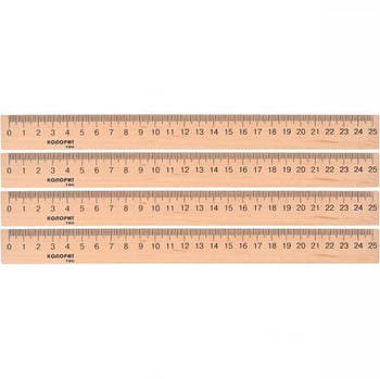Лінійка 25 см, дерев'яна