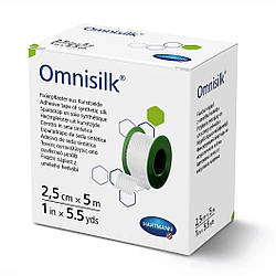 Пластир фіксуючий зі штучного шовку Omnisilk 2.5 см х 5 м