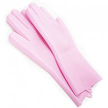 Силіконові рукавички Magic Silicone Gloves Pink для прибирання чистки миття посуду для будинку. Колір рожевий, фото 3