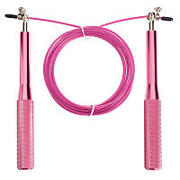 Скакалка скоростная Crossfit Rope с подшипником и стальным тросом 3 м (CM-J601) Розовый