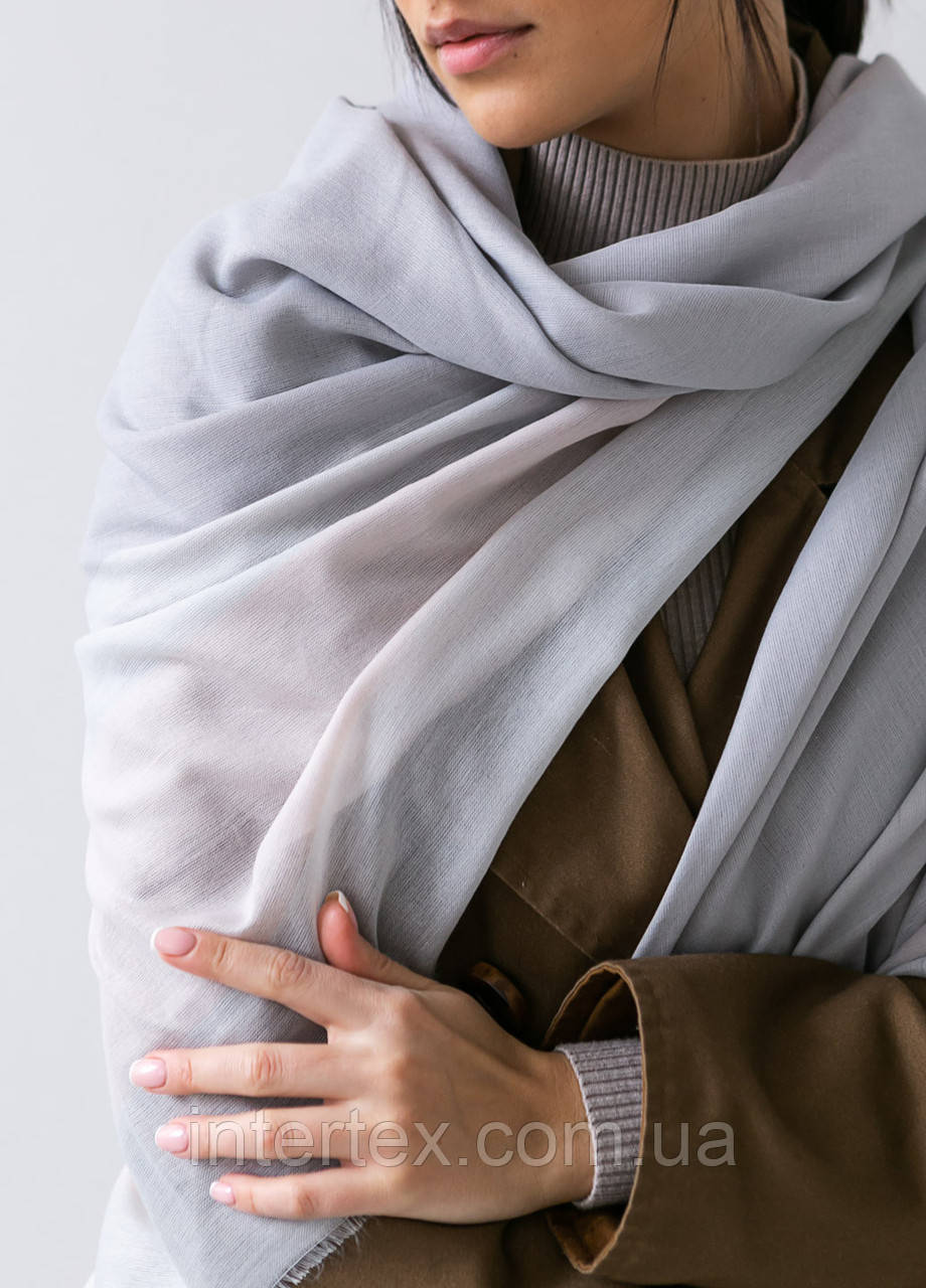 Хустка Клітинка (сірий) 140х140 см., фото 1