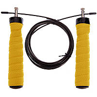 Скакалка скоростная Crossfit Rope с подшипником и стальным тросом 3 м (CM-J603) Желтый
