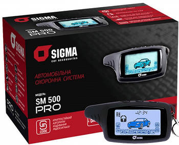 Сигналізація 2way "SIGMA" SM-500PRO - 2 брелка/1-дв./LCD var.без сирени/датчик удару