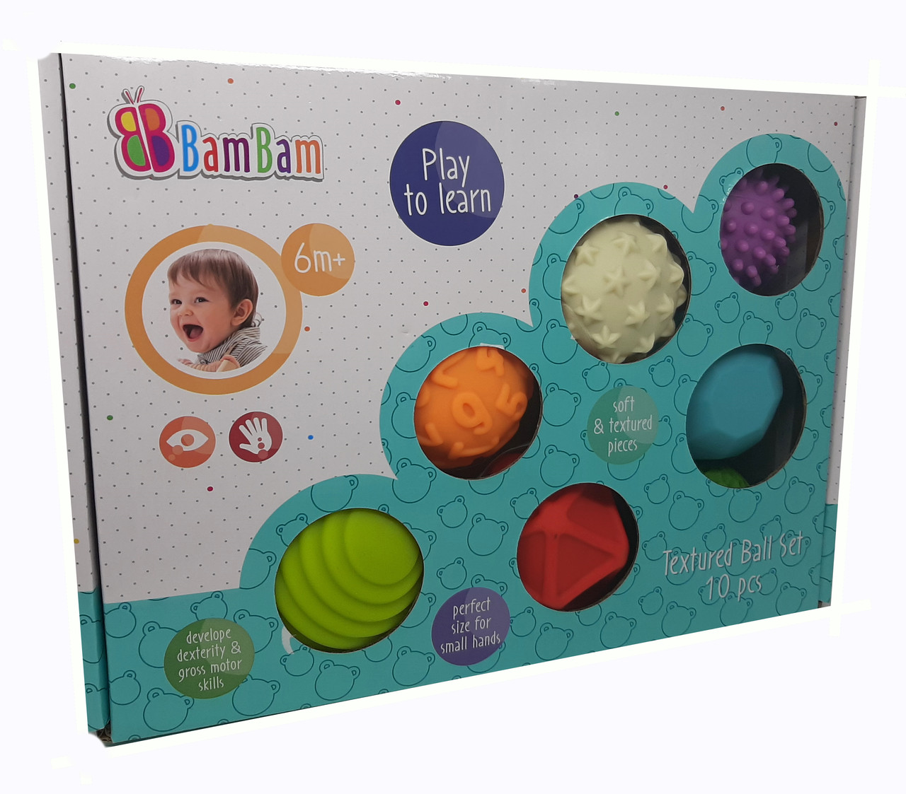 Набір куль тактильних сенсорних 10шт, в коробці, 31*22*7см, Bam Bam, 466868