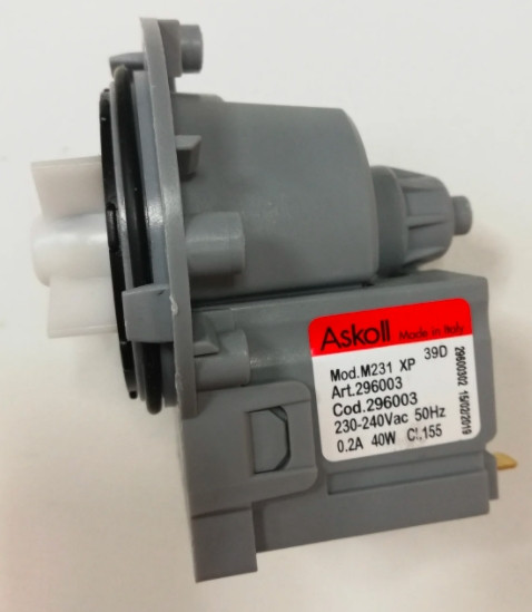 Насос зливний для пральної машини, Askoll M231 XP, RS0602, M332, M224, M47, M19, Whirlpool 48018170106