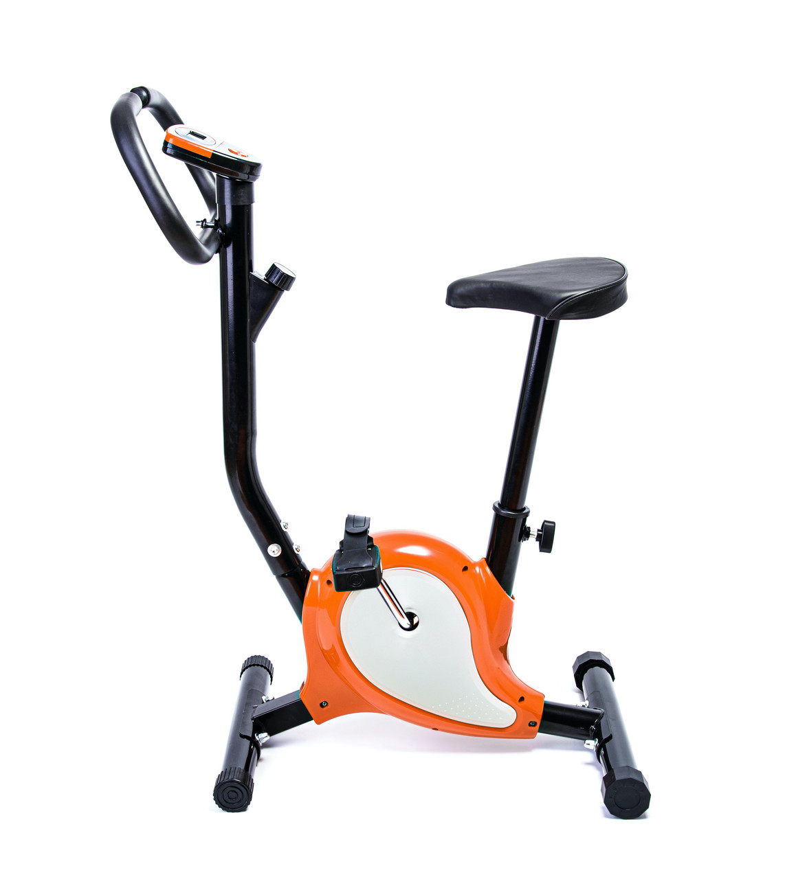 Велотренажер Fitline ES-8018 Point механічний жовтогарячий. З монітором