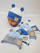Дитячі польські демісезонні трикотажні шапки для хлопців, р.40-42 44-46, Ala Baby