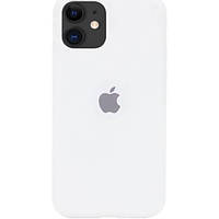 Силиконовый чехол c закрытым низом Apple Silicone Case  для iPhone 11 белый