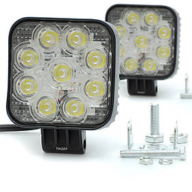 Фара-LED Квадрат 27W (3W*9) 10-30V 82*80*30mm Дальній/Spot MINI (87 27W) (2шт) 3432