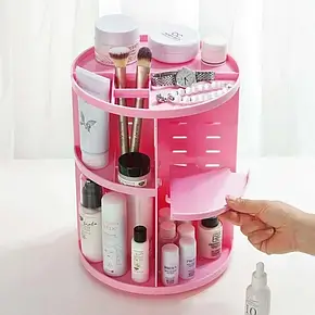 Органайзер для косметики 360° Rotation Cosmetic Organizer Pink Рожевий, фото 1