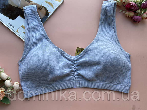 4XL,5XL,6XL Сірий безшовний бавовняний топ великого розміру, фото 1