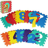 Детский игровой коврик-мозаика Metr+ Цифры, 10 деталей, разноцветные. Подарок для маленьких детей