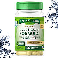 Добавка для печени Nature's Truth Liver Health Formula Milk Thistle 60 жидких гелевых капсул