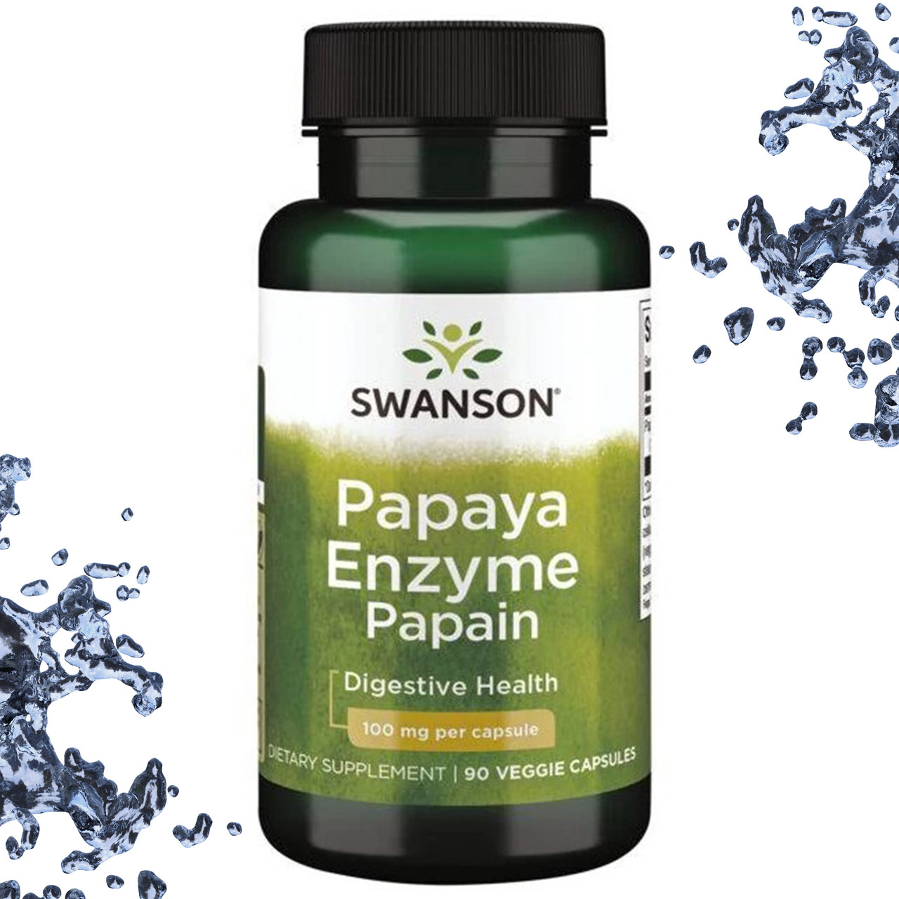 Фермент Swanson Papaya Enzyme Papin (Ензим Папаїн) 100 мг 90 вегетаріанських капсул
