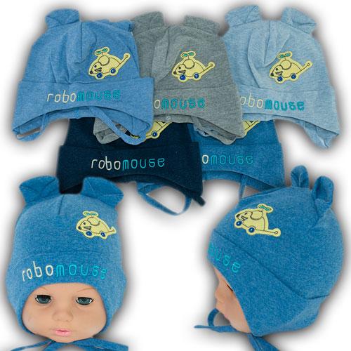 Трикотажная шапочка на завязках Трикотажная шапочка на завязках