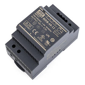 Блок живлення MEAN WELL HDR-60-12 4,5A 12V DC 60W на DIN-рейку (вхід 85~264V AC / 127~370V DC)