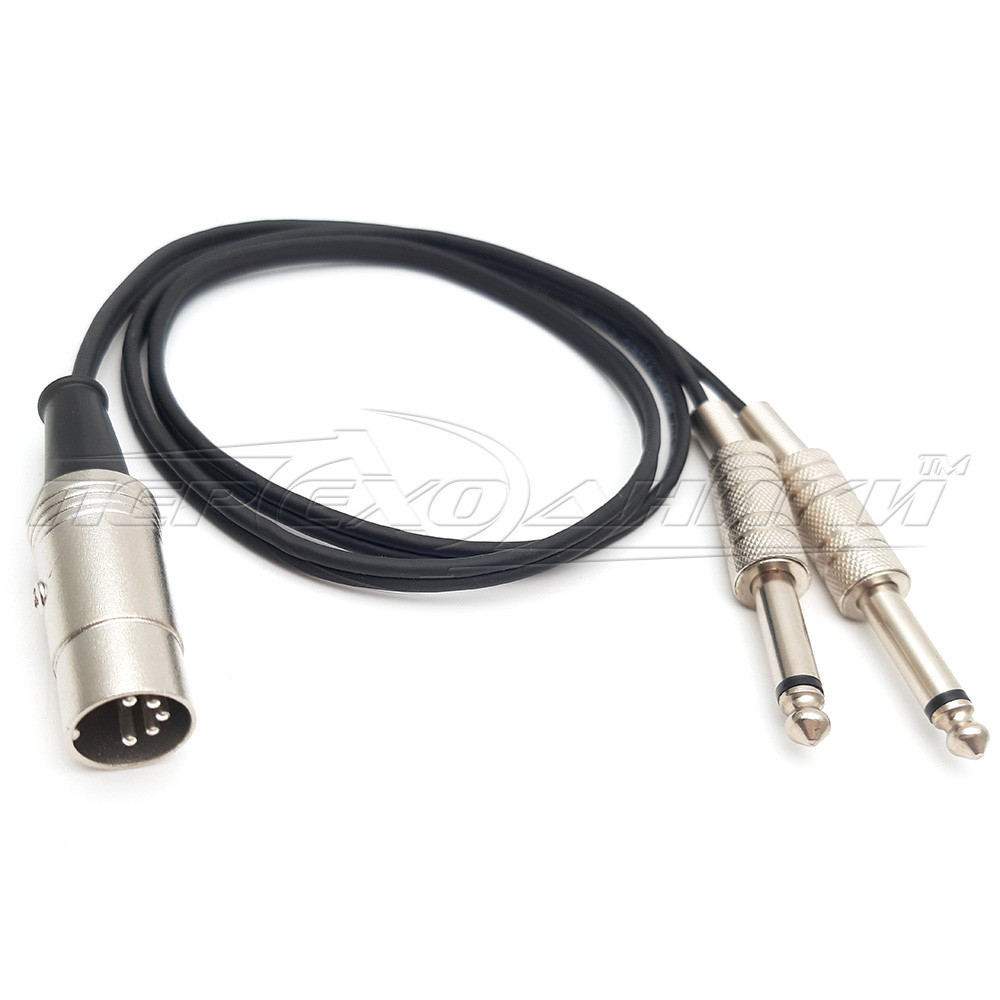 Кабель 5 pin DIN метал на jack 2*6.3 mm метал моно, у екрані