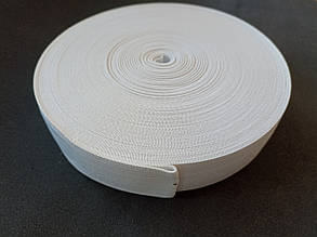 Резинка білизняна широка для одягу 3.5см біла 22.5м