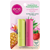 Набор бальзамов для губ EOS Strawberry Peach and Pineapple Passionfruit 2-Pack Lip Balm 2 х 4 г