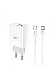Блок живлення Hoco C80A і кабель Type c швидка зарядка QC 3.0 18W + Type c 20W, фото 2