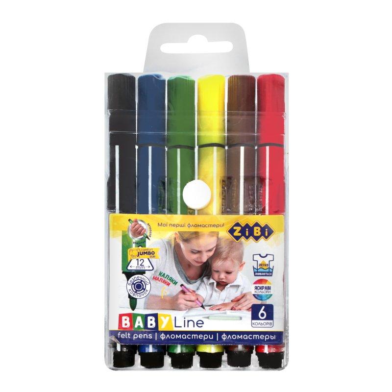 Фломастеры  "ZiBi" JUMBO 6 цветов ZB.2806 G-Rich, фото 1