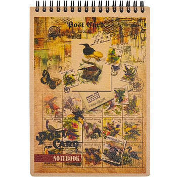 Блокнот A5 у картонній обкладинці на 80 л з перфорацією на спіралі KRAFT KF5180K