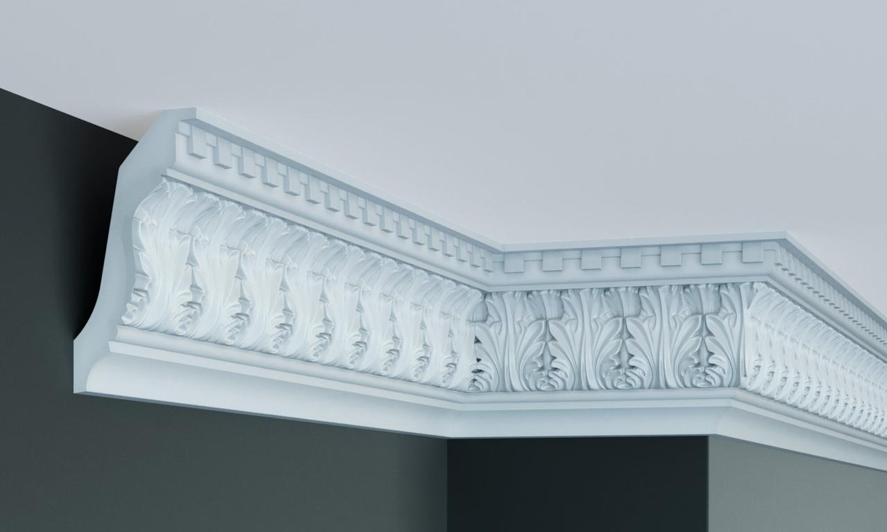 Карниз поліуретановий з орнаментом Gaudi Decor C 1075 жорсткий 2,44 м