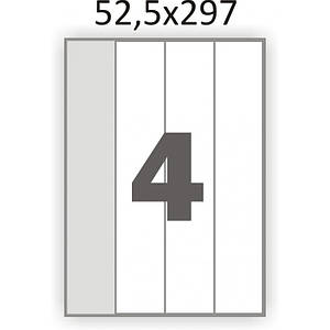 Сумоклейний папір А4/4 етикетки на аркуші (52,5x297 мм)/100 аркушів