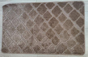 Набір килимків для ванної 60х50 см/60х100 см "Ромбики", колір коричневий
