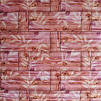 Al Стінова 3D-панель м'яка ПВХ декоративна 3д самоклейка для передпокою бамбукова кладка помаранчева