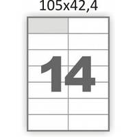 Cамоклеющаяся бумага А4 / 14 этикеток на листе (105x42,4 мм) / 100 листов