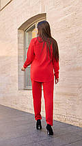 Повсякденний жіночий брючний костюм двійка сорочка і брюки з костюмної тканини норма, фото 3