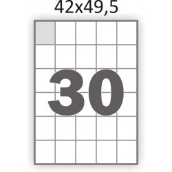 Сумоклейний папір А4/30 етикеток на аркуші (42x49,5 мм)/100 аркушів, фото 1