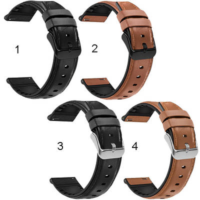 Шкіра+силікон ремінець для Huawei Watch GT 2 46mm / GT 2 Pro / GT 3 / 3 Pro / GS Pro