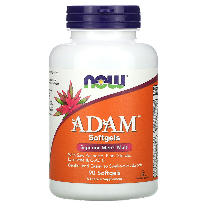 NOW Foods, ADAM, покращені мультивітаміни для чоловіків, 90 капсул