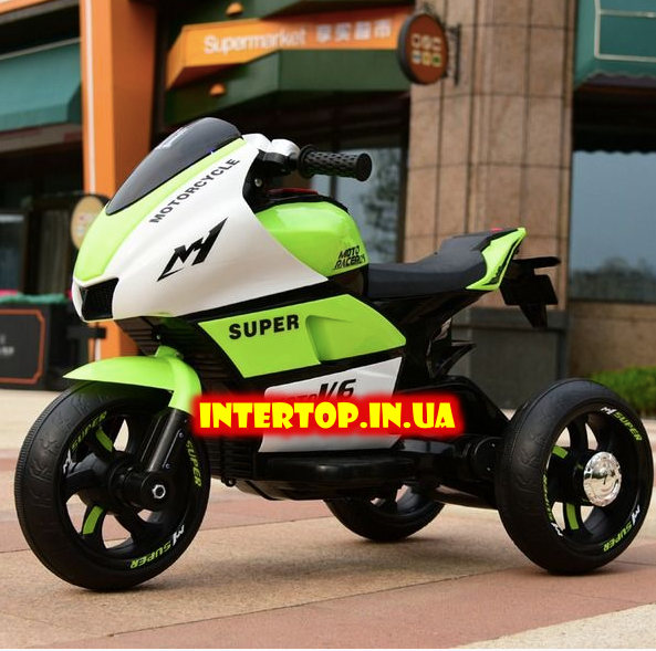 Дитячий триколісний мотоцикл на акумуляторі YAMAHA Bambi M 4135L зелений