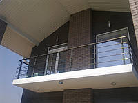 Перила алюминиевые на балкон с леерами, бронза