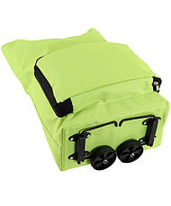 Тканинний візок 5 л зручний складаний господарський сумка на колесах Салатовий BF, фото 4