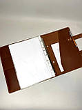 Шкіряна папка-скрутка з кільцевим механізмом для паперів А4 HOUSTON коньячна, фото 5