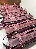 Шкіряна скрутка чохол для кухарських ножів інструментів (на 6 ножів)