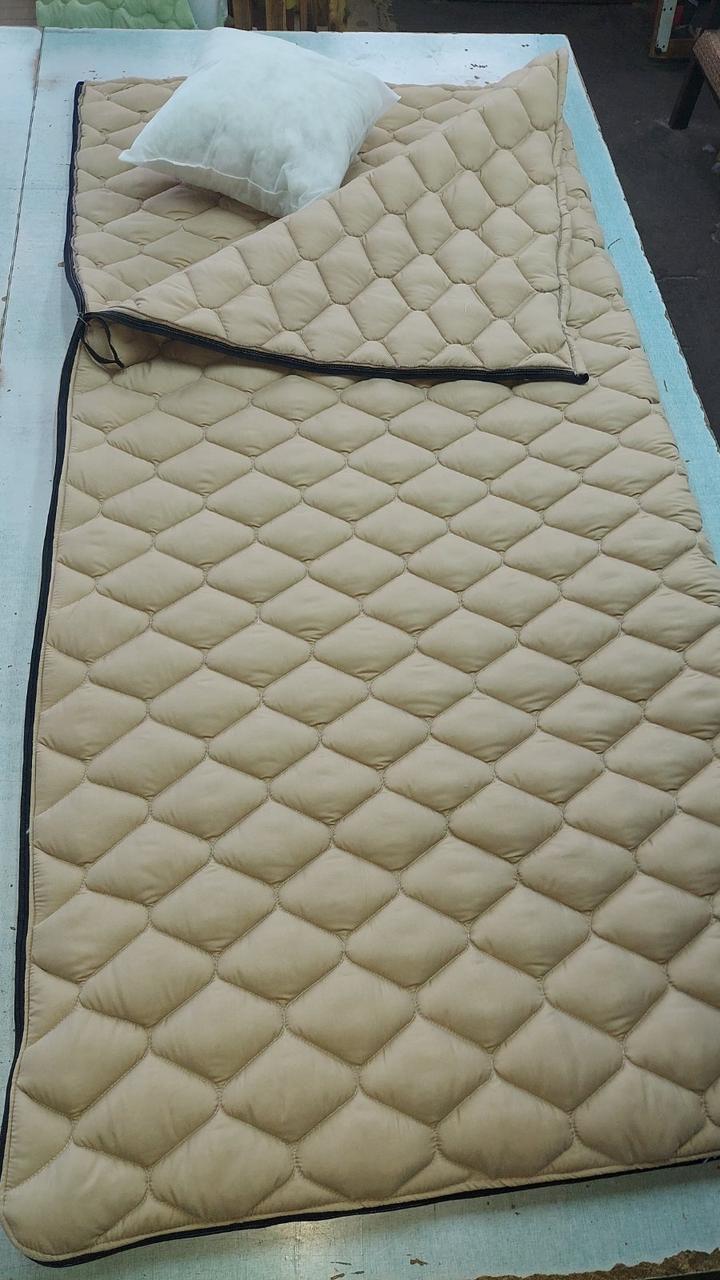 210 х 160 см Спальник / одеяло с подушкой ( Спальный мешок ) зимний стёганый на молнии Зима микрофибра