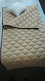 210 х 160 см Спальник / ковдра с подушкою ( Спальний мішок ) зимовий стьобаний на блискавці Зима мікрофібра, фото 4