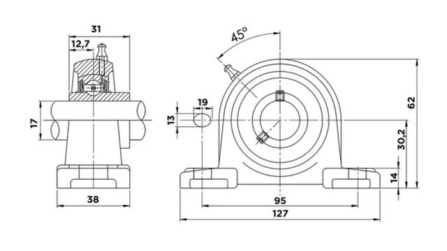 підшипник корпусний ucp 203 СХ Польща