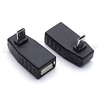 Переходник OTG USB - micro USB, угловой